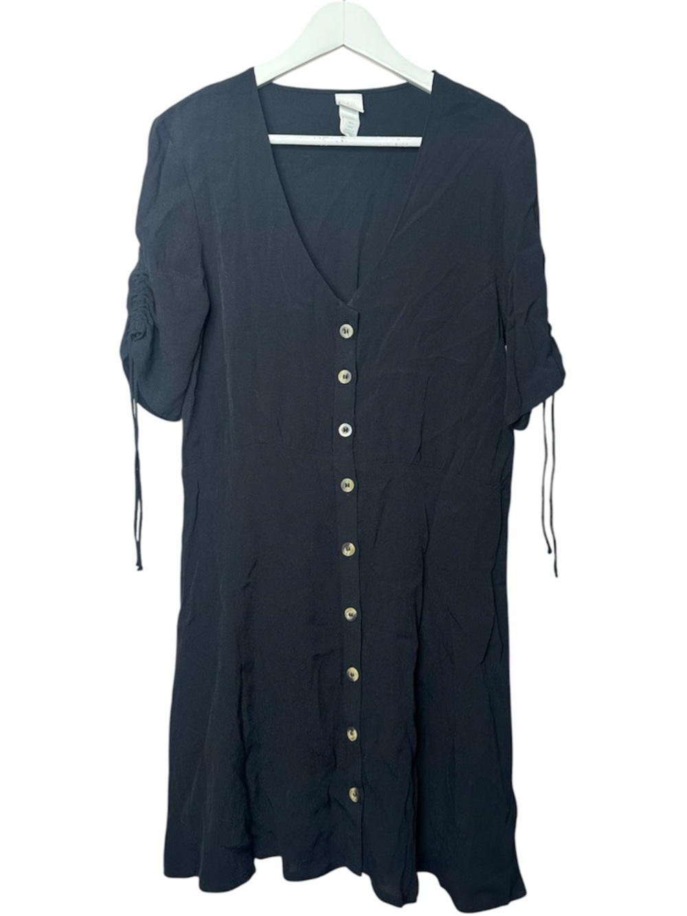 H&M Black Button Front Dress Size 6